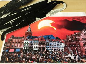Eclipse glasses with the composition used to advertise the event.
